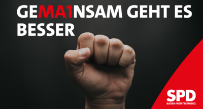 Motto des Maifeiertags 2023: "geMA1nsam geht es besser"